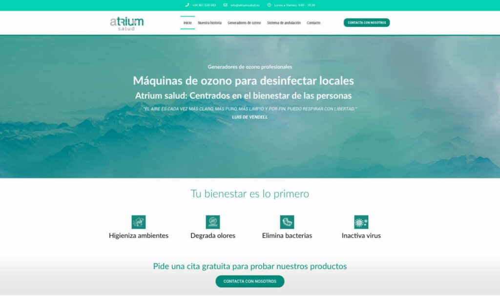 Diseño web Atrium salud